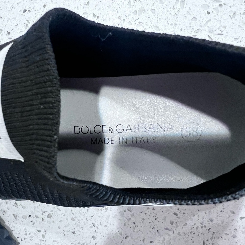 Dolce & Gabbana Black and White Sorrento Slip-On Shoes Sz 38 GUC - Picture 7 of 15